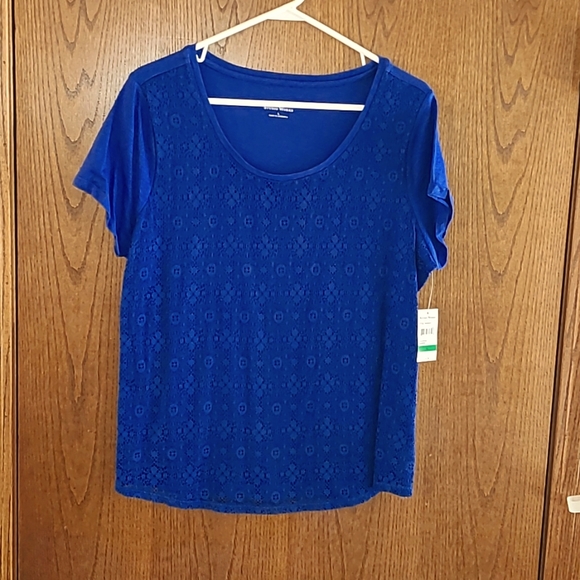 NWT Misses Studio Works Size L Lace front top - Picture 3 of 6